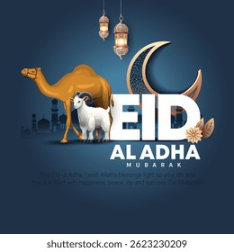 Eid al adha mubarak festival Design Background. abstract Vector Illustration for greeting card, poster and banner design.