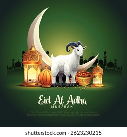 Eid al adha mubarak festival Design Background. abstract Vector Illustration for greeting card, poster and banner design.
