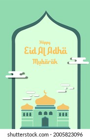 Eid Al Adha Mubarak Flat Design Poster  