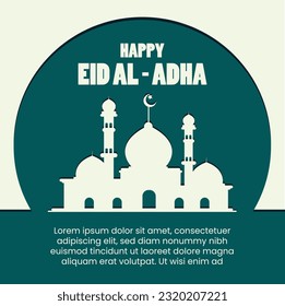 Eid Al Adha Mubarak, greeting card vector 