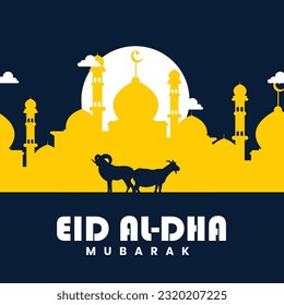 Eid Al Adha Mubarak, greeting card vector 