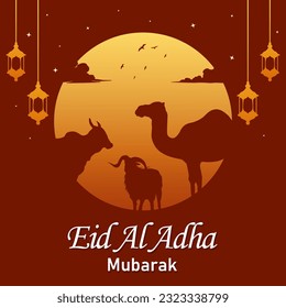 Eid Al Adha Mubarak greeting square background