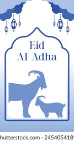 Eid Al Adha mubarak greeting card vector template