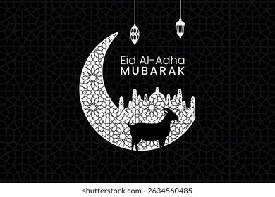 Eid al adha mubarak Greetings card abstract vector illustration for greeting card, poster and banner.