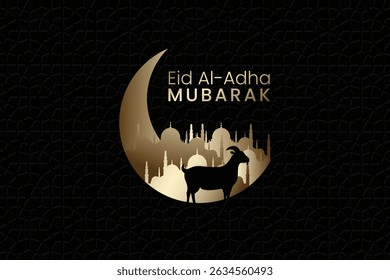 Eid al adha mubarak Greetings cartão ilustração vetorial abstrata para cartão de saudação, cartaz e banner.