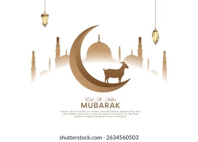 Eid al adha mubarak Greetings card abstract vector illustration for greeting card, poster and banner.