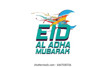 eid al adha mubarak has mean muslim event, background with moon vector illustration