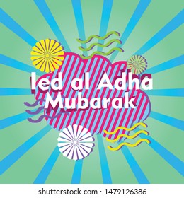 eid al adha mubarak has mean muslim event, beautiful greeting card background or banner with retro theme. design illustration