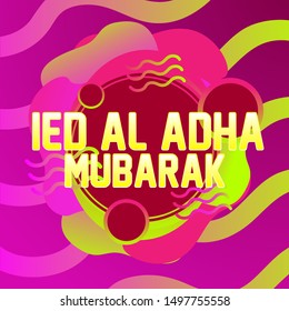 eid al adha mubarak has mean muslim event, beautiful greeting card background or banner with violet theme. vector design illustration
