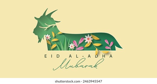 Eid al adha mubarak illustration template design