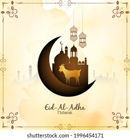 Eid Al Adha mubarak Islamic festival celebration background vector