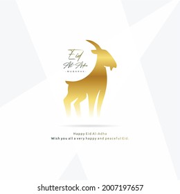 Eid al adha mubarak islamic crescent Mond, Ziegenvektor