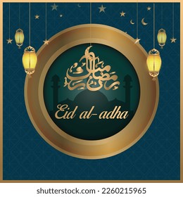 Eid al adha mubarak islamic festival social media banner free vector template