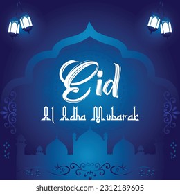 eid al adha mubarak islamic elegant creative vector design, 