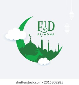 Eid al adha mubarak islamic day vector illustration