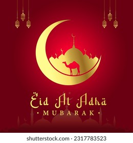 Eid al adha mubarak islamic festival social media post template