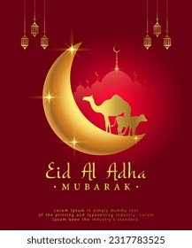 Eid al adha mubarak islamic festival social media post template