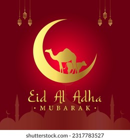 Eid al adha mubarak islamic festival social media post template