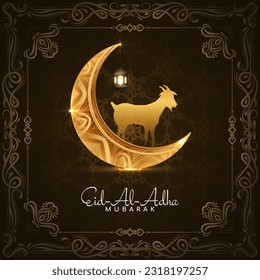 Eid al adha mubarak Islamic festival greeting background vector