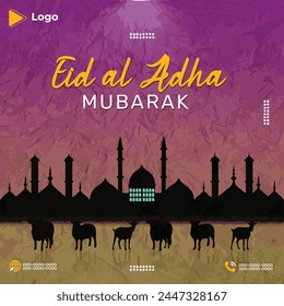 Eid al adha mubarak islamic festival social media banner template | Eid ul adha greeting instagram and social media post and banner template | eid adha bakrid adha eid post mubarak islamic
