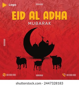 Eid al adha mubarak islamic festival social media banner template | Eid ul adha greeting instagram and social media post and banner template | eid adha bakrid adha eid post mubarak islamic
