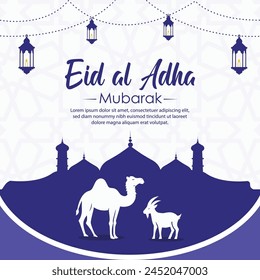 Eid al Adha Mubarak Islamic greeting card background