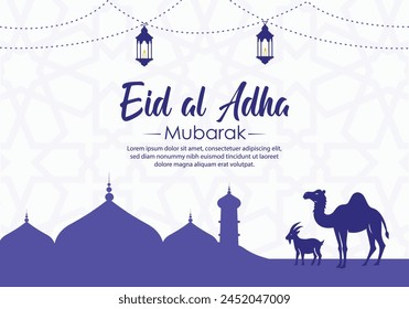 Eid al Adha Mubarak Islamic greeting card background