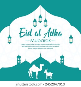 Eid al Adha Mubarak Islamic greeting card background