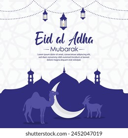 Eid al Adha Mubarak Islamic greeting card background