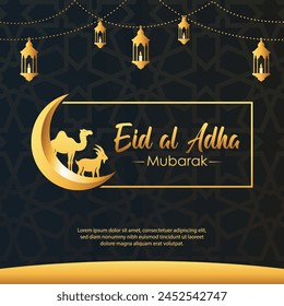 Eid al Adha Mubarak Islamic social media Post template