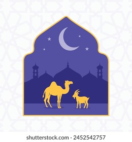 Eid al Adha Mubarak Islamic social media Post template