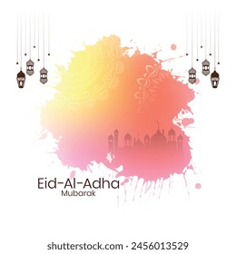 Eid Al Adha mubarak Islamic festival celebration background vector