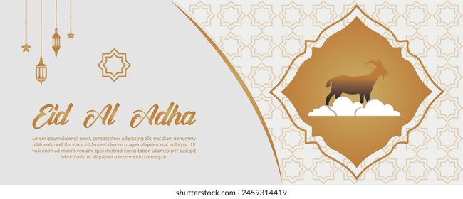 Eid al Adha Mubarak Islamic religious Muslim festival social media banner template