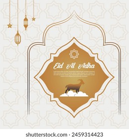Eid al Adha Mubarak Islamic religious Muslim festival social media banner template