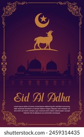 Eid al Adha Mubarak Islamic religious Muslim festival social media banner template