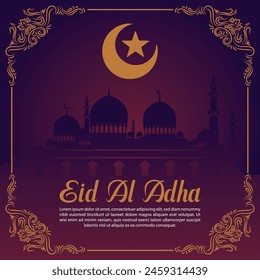 Eid al Adha Mubarak Islamic religious Muslim festival social media banner template