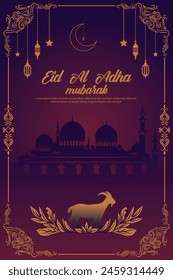 Eid al Adha Mubarak Islamic religious Muslim festival social media banner template