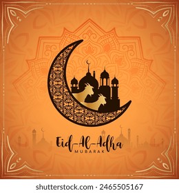 Eid Al Adha mubarak Islamic festival greeting card design vector