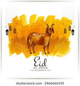Eid Al Adha mubarak Islamic festival greeting card design vector