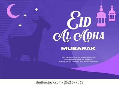 Eid al Adha Mubarak Islamic social media template for banner, vector download