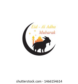 Eid al adha mubarak logo vector illustration 