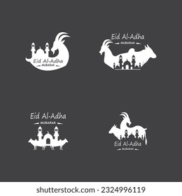 Eid Al Adha Mubarak Logo Vector Illustration