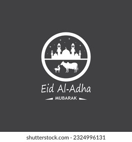 Eid Al Adha Mubarak Logo Vector Illustration