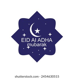 Eid al adha mubarak logo design simple concept Premium Vector