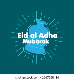 eid al adha mubarak is mean muslim event, beautiful greeting card background or template banner with cook theme. vector design illustration
