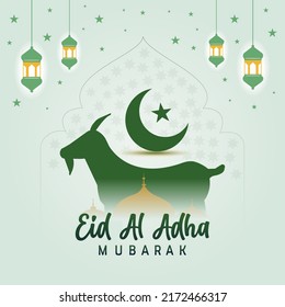 Eid Al Adha Mubarak Muslim Holiday Stock Vector (Royalty Free ...