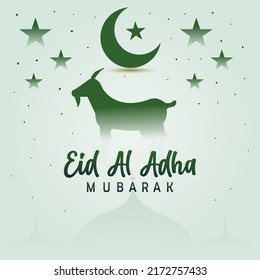 Eid al Adha Mubarak. Muslim holiday vector illustration. Islamic greetings card design. Premium Vector.