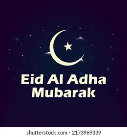 Eid al Adha Mubarak. Muslim holiday vector illustration. Islamic greetings card design. Premium Vector.