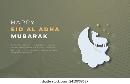 Eid Al Adha Mubarak Paper cut style Vector Design Illustration for Background, Poster, Banner, Advertising, Greeting Card