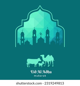 eid al adha mubarak post social media with animal sacrifice